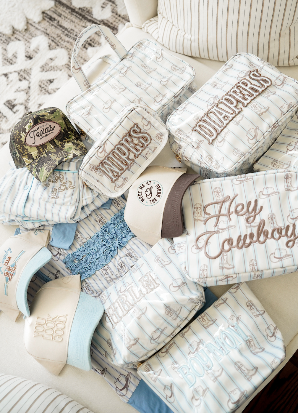 KENZKUSTOMZ - Hey Cowboy - Western Blues Striped XL Bag