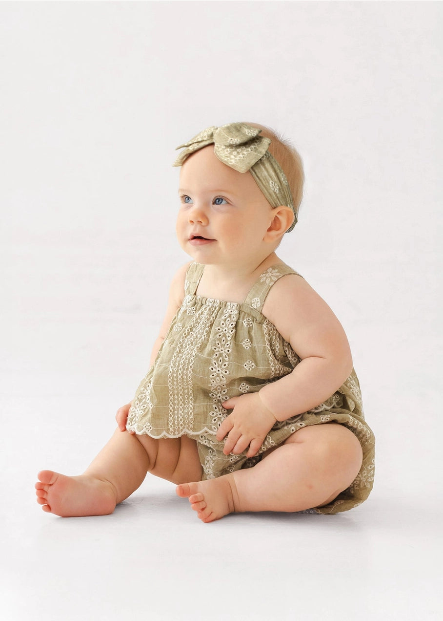 mabel + honey - Espresso Eyelet Romper