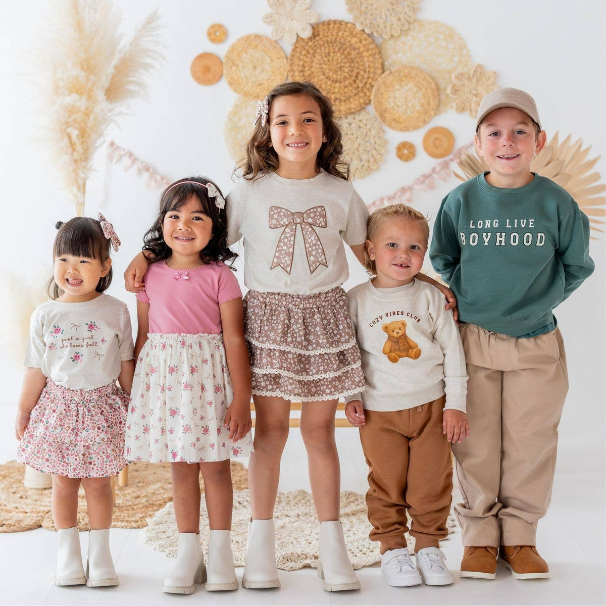Sweet Wink - Mocha Floral Lace Bow Clip Set - Hair Bows - Fall - Kids