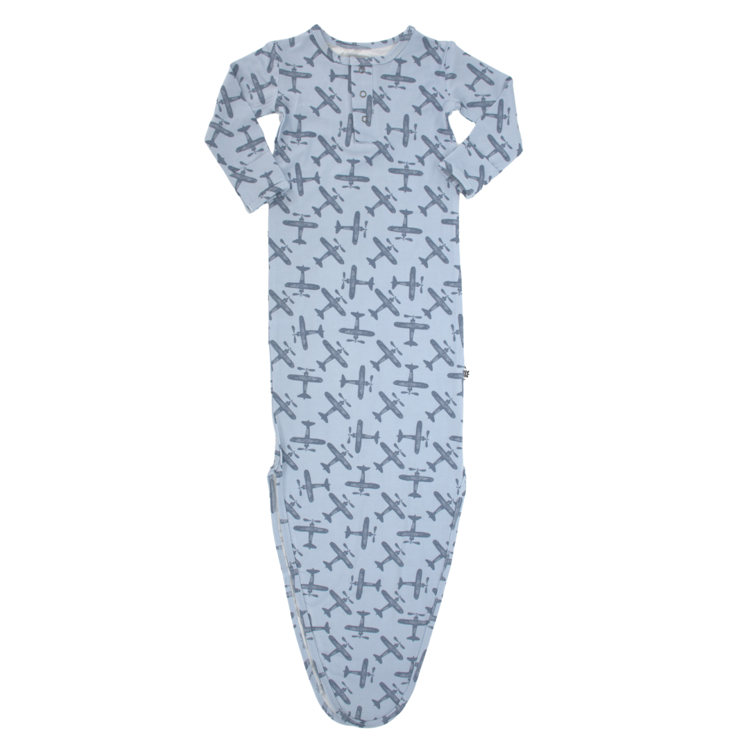Sweet Bamboo - Knotted Gown - Blue Airplane