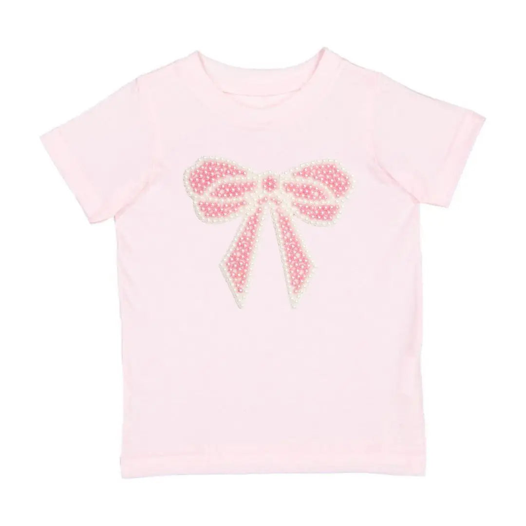 Sweet Wink - Pearl Bow Patch Short Sleeve T-Shirt