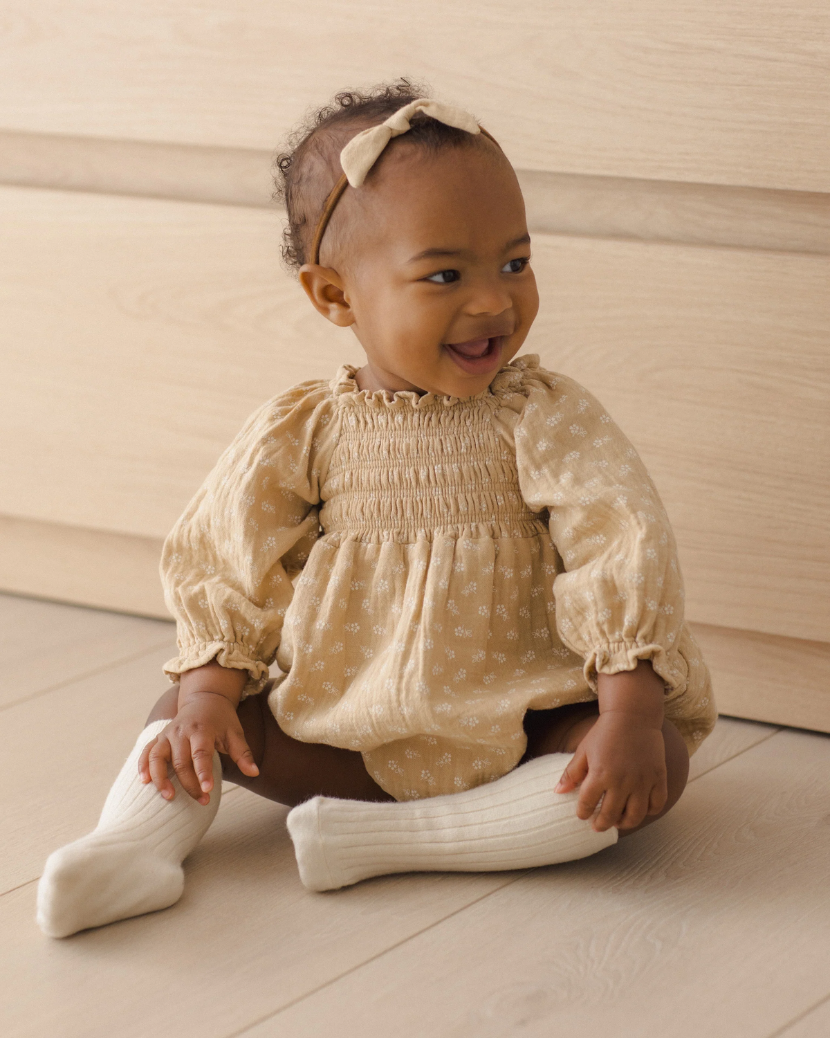 Quincy Mae - Eden Romper Butterscotch Floral