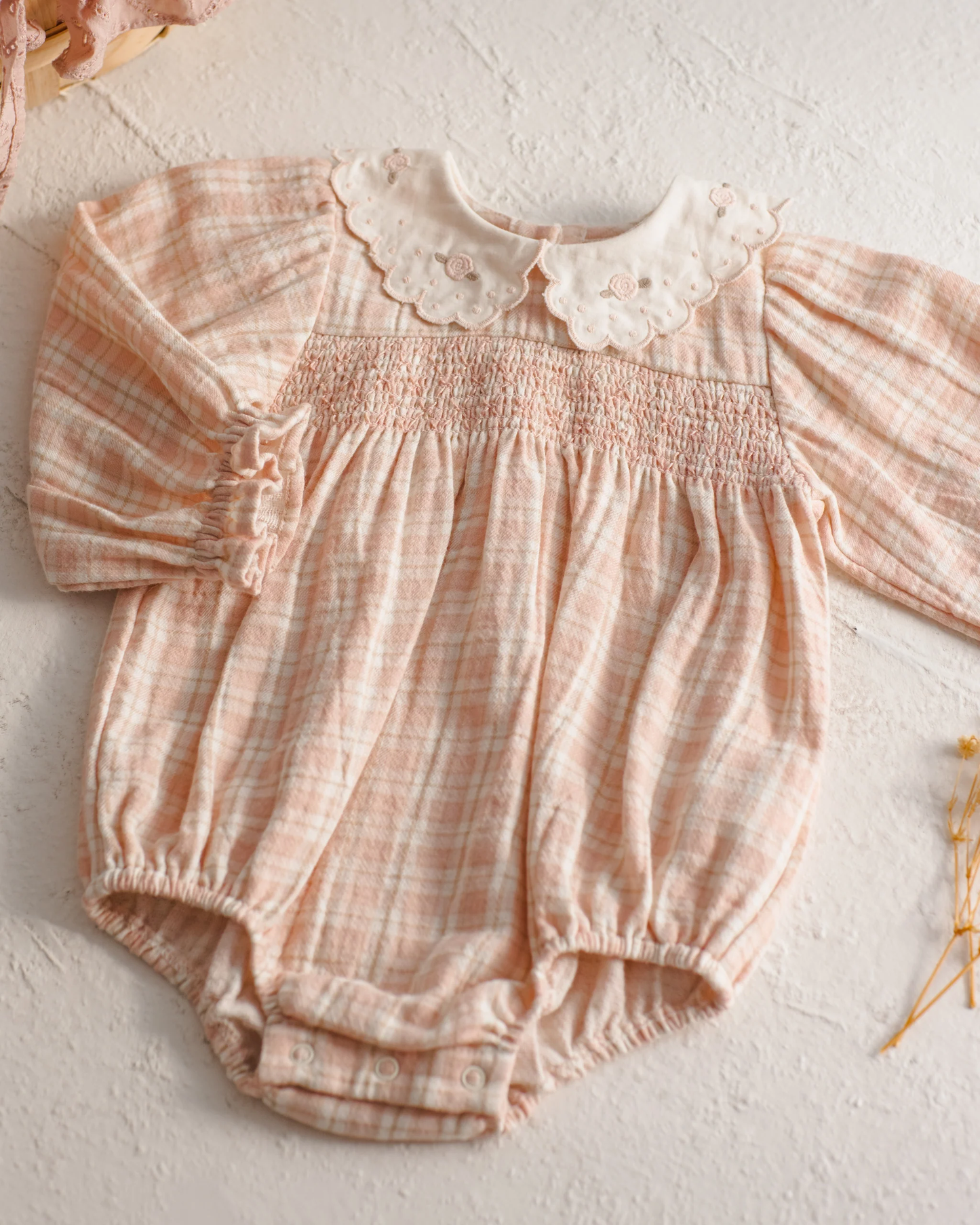 Quincy Mae - Callie Romper Pink Plaid