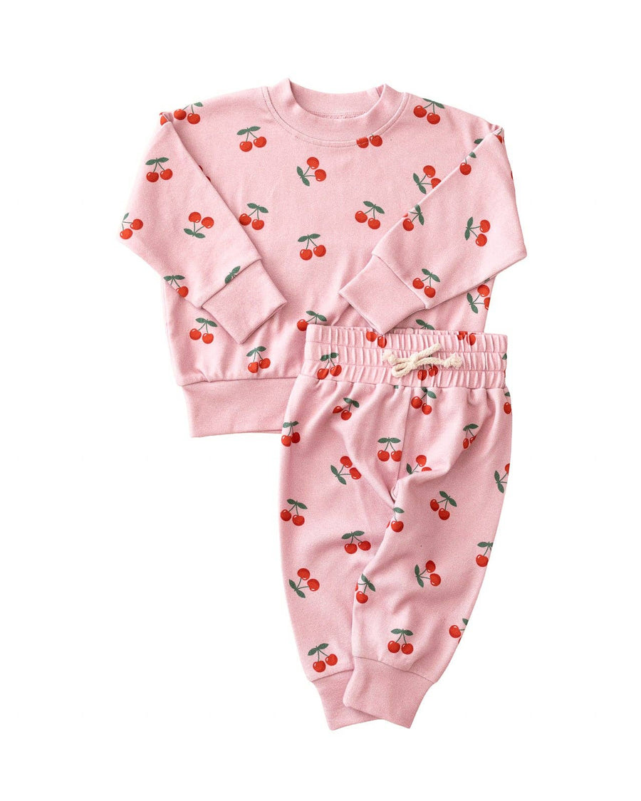 Lucky Panda Kids - Jogger Set | Blush & Cherry