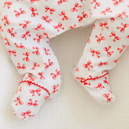 Magnolia Baby - Scarlett Bows Bishop Footie