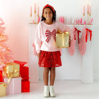 Sweet Wink - Candy Cane Swirl Christmas Gemstone Headband  - Kids Hair