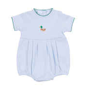 Magnolia Baby - Mini Mallard Embroidered Bubble - Light Blue