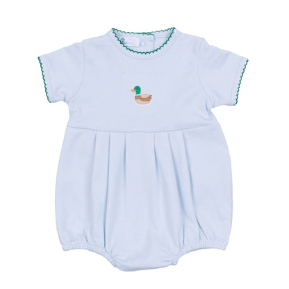 Magnolia Baby - Mini Mallard Embroidered Bubble - Light Blue
