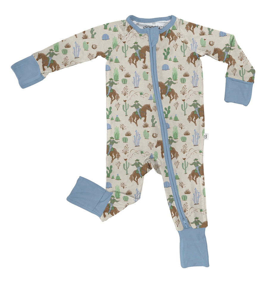 Saddle Up, Cowboy Toile - Convertible Zip Pjs
