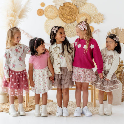Sweet Wink - Mocha Floral Skort - Kids Boutique Clothing - Fall