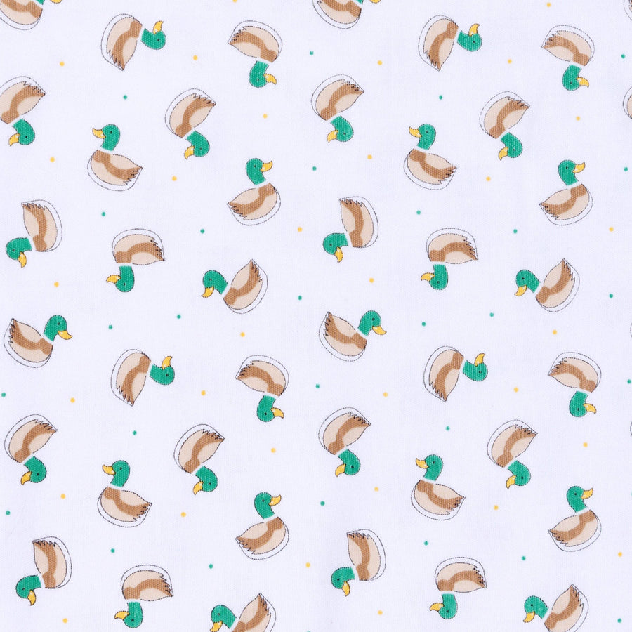 Magnolia Baby - Mini Mallard Print Short Sleeve Bubble - Green