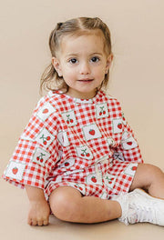 Lucky Panda Kids - Shorts Set | Strawberry Gingham