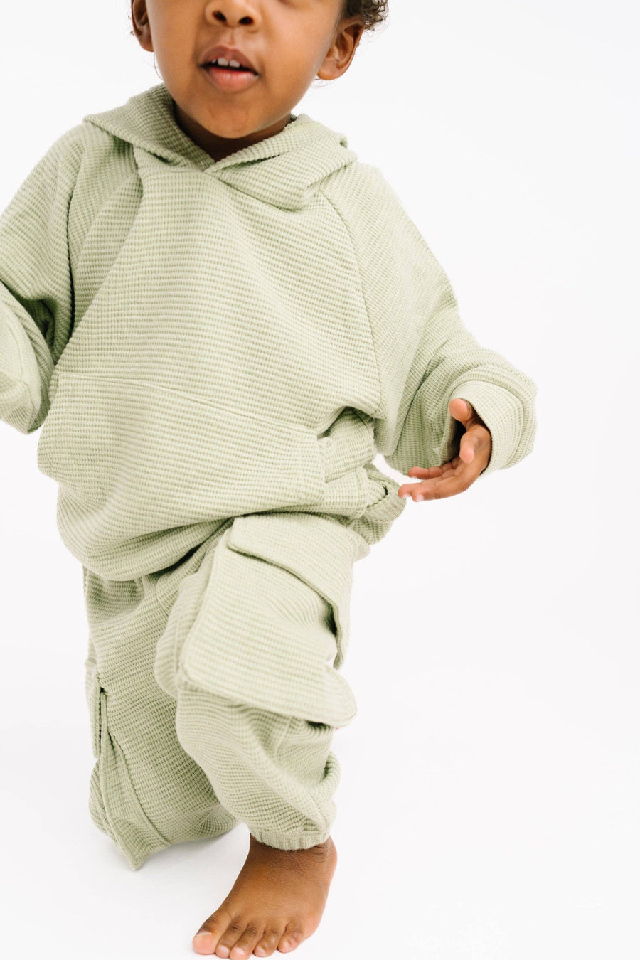 Little One Shop - Sage Mist Waffle Cargo Set