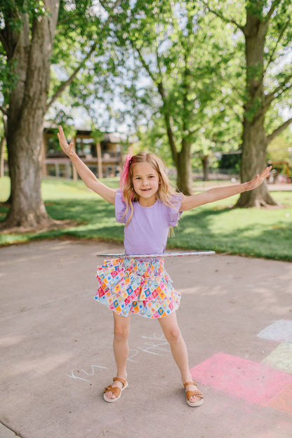 Ollie Jay - Ruffle Skort in Sunshine Tile | Girls Skirt - Skort | Summer
