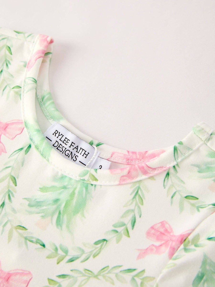 Rylee Faith Designs - Festive Christmas Tree & Wreath Girls Dress