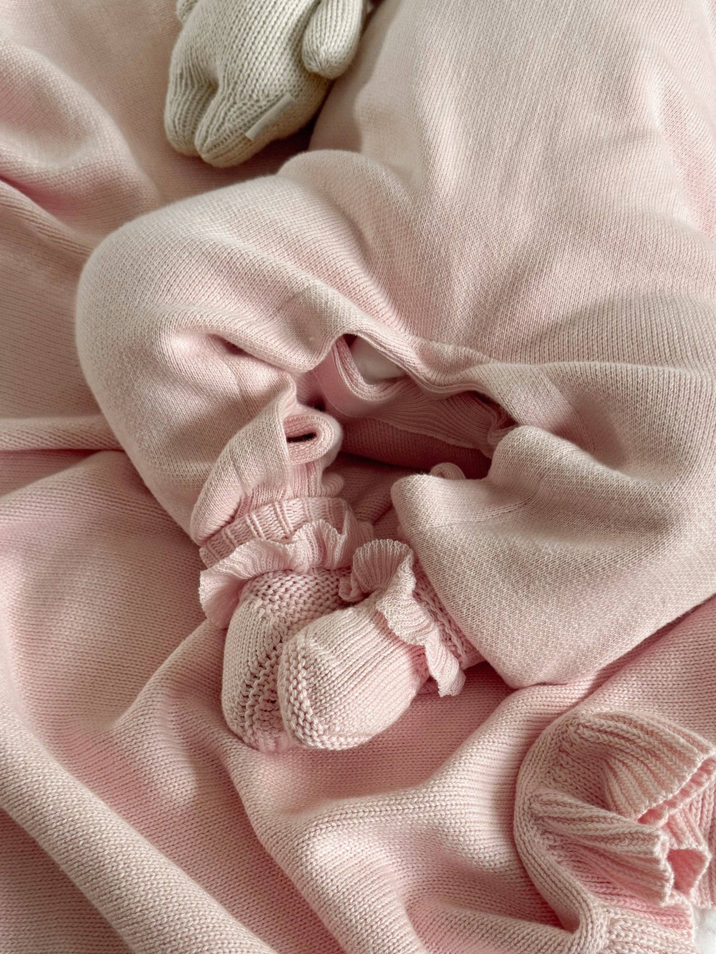 Luna + Luca - Classic Ruffle Booties - Powder Pink