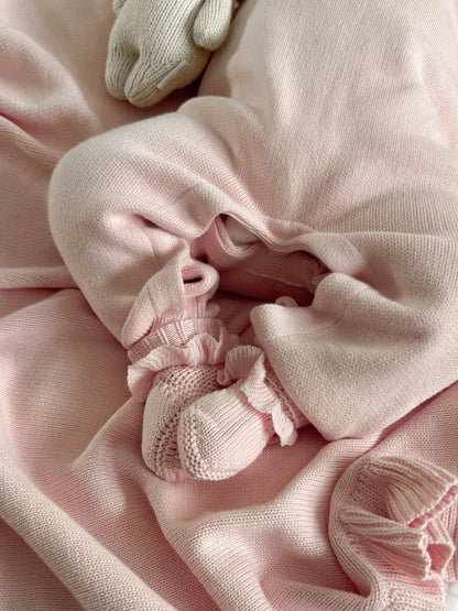 Luna + Luca - Classic Ruffle Booties - Powder Pink