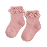 Little Stocking Co. - Blush Pink Lace Midi Sock