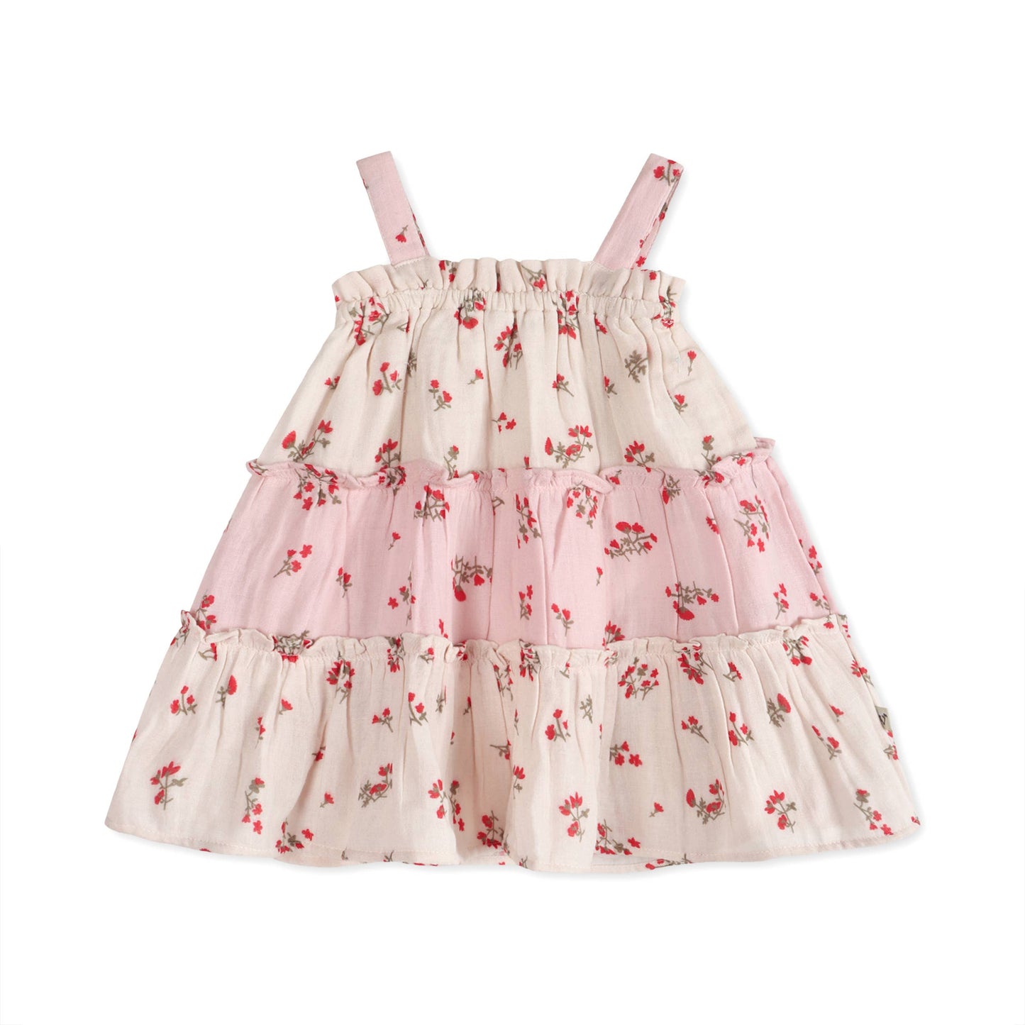 Viverano Organics - Bijou Tiered Floral Baby Dress + Bloomer (Organic)