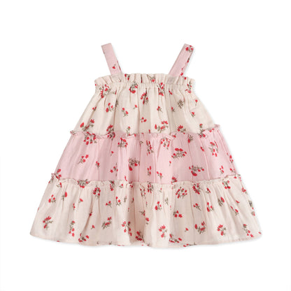 Viverano Organics - Bijou Tiered Floral Baby Dress + Bloomer (Organic)