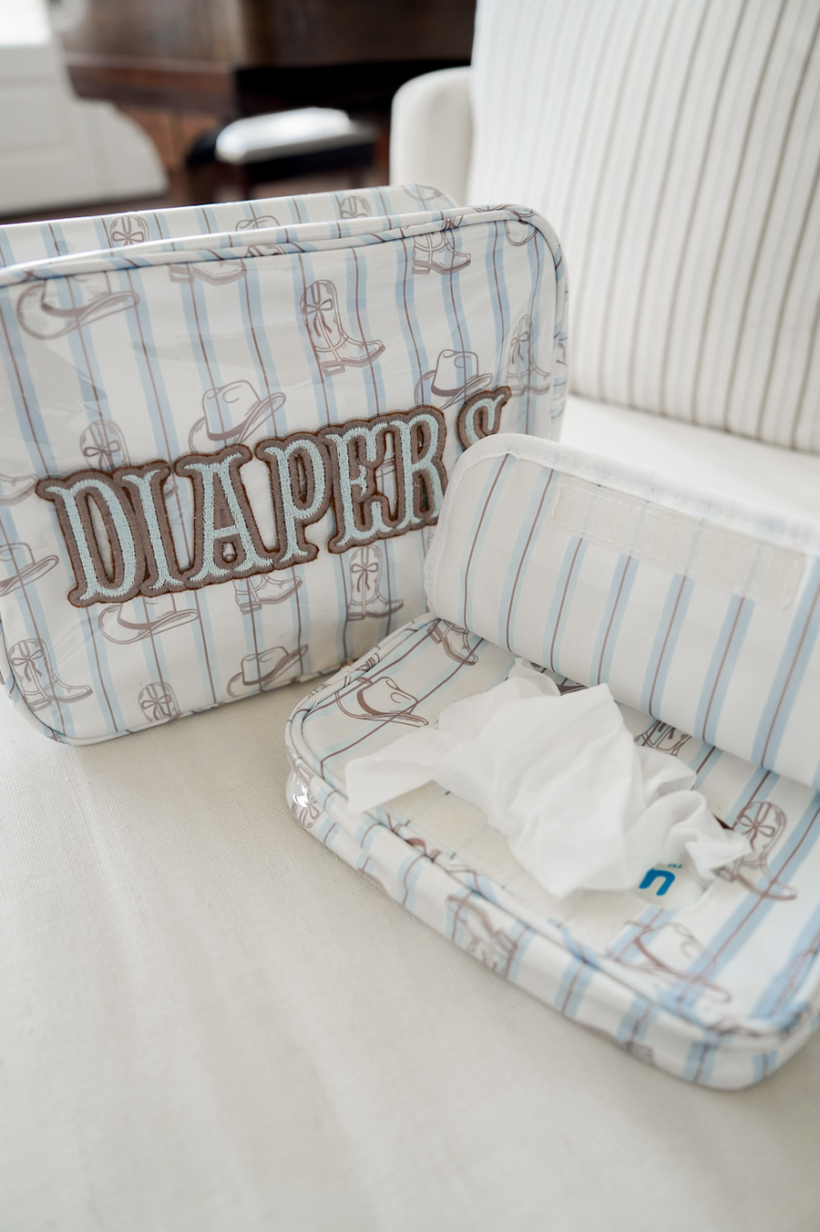 KENZKUSTOMZ - Wipes Pouch - Western Blues Clear Coat Bag