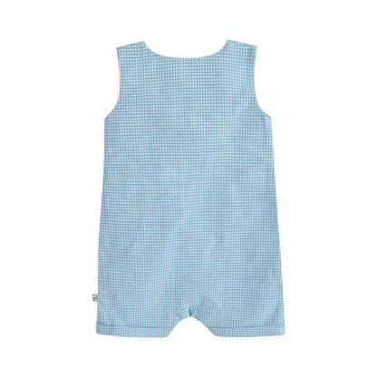 Viverano Organics - Nautical Embroidered Gingham Baby Romper (Organic)
