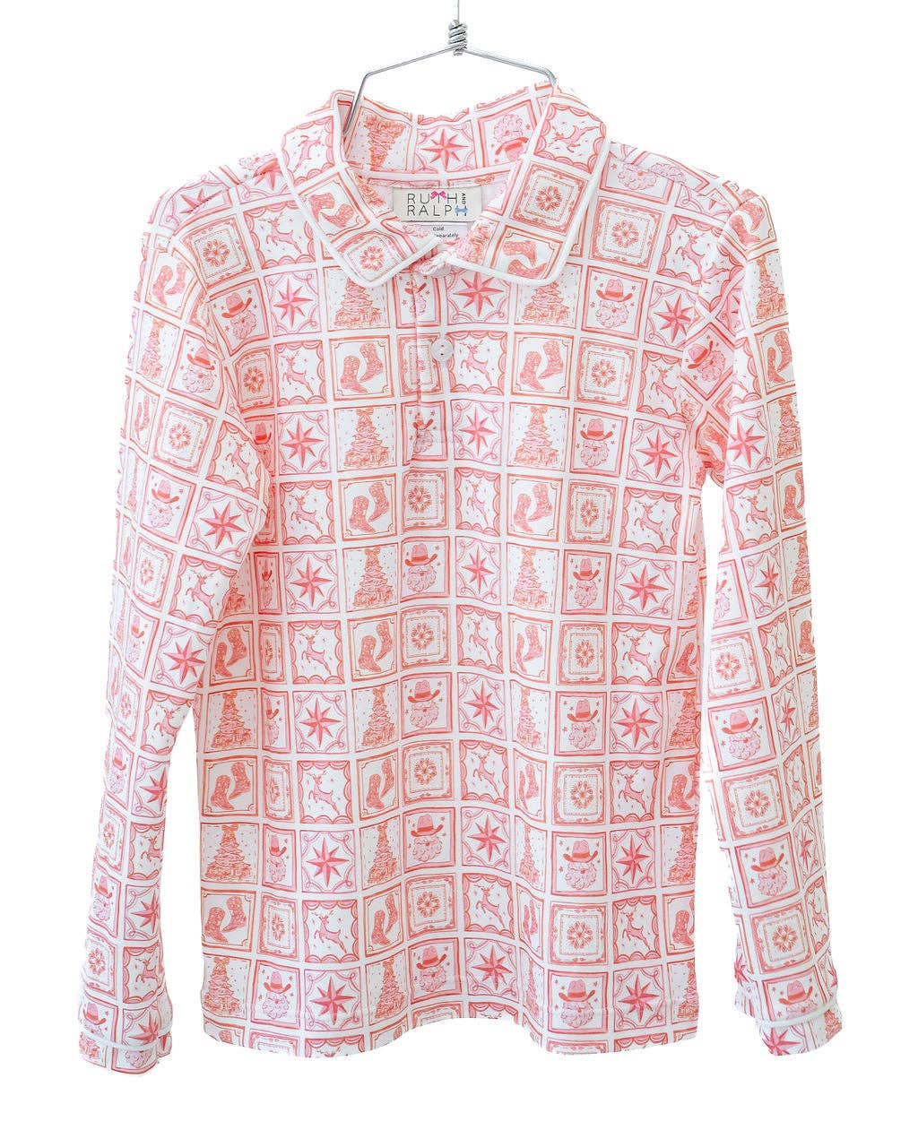 Ruth and Ralph - Christmas Tiles Pima Cotton Shep Polo