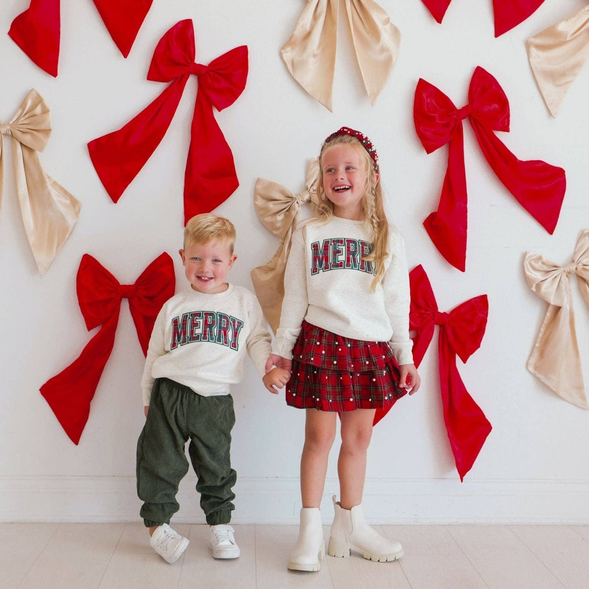 Sweet Wink - Christmas Tartan Pearl Skirt - Kids Clothing - Holiday