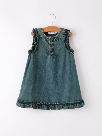 Rylee Faith Designs - Vintage Denim Ruffle Dress