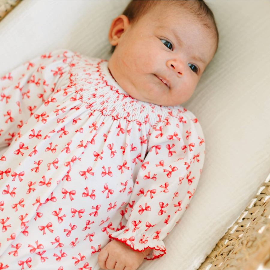 Magnolia Baby - Scarlett Bows Bishop Footie