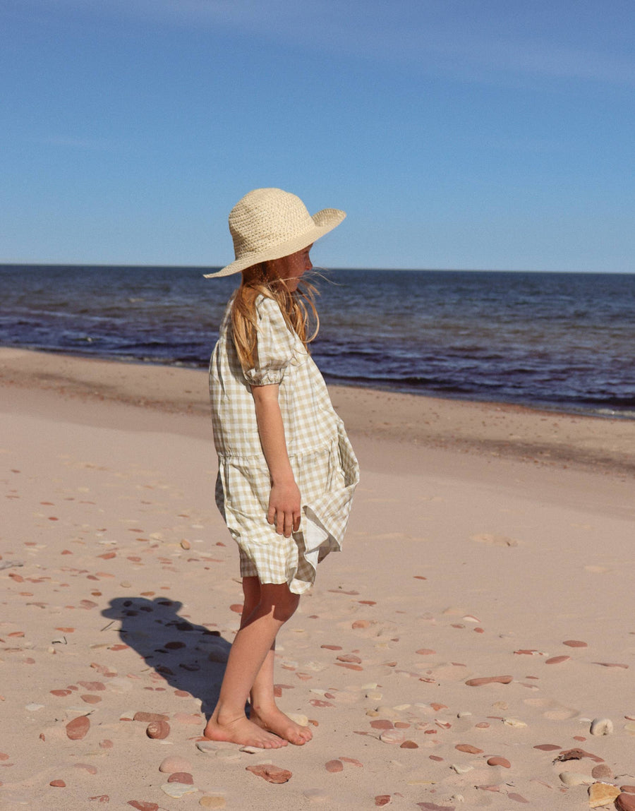 Almond Bud - The Honey Gingham Toddler Dress w/ Matching BLOOMERS 
