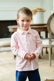 Ruth and Ralph - Christmas Tiles Pima Cotton Shep Polo