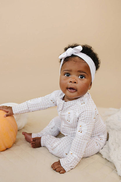 Lucky Panda Kids - Bamboo Zip Romper | Gingham & Goose