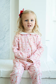 Ruth and Ralph - Christmas Tiles Pima Cotton Grayson Coverall Romper