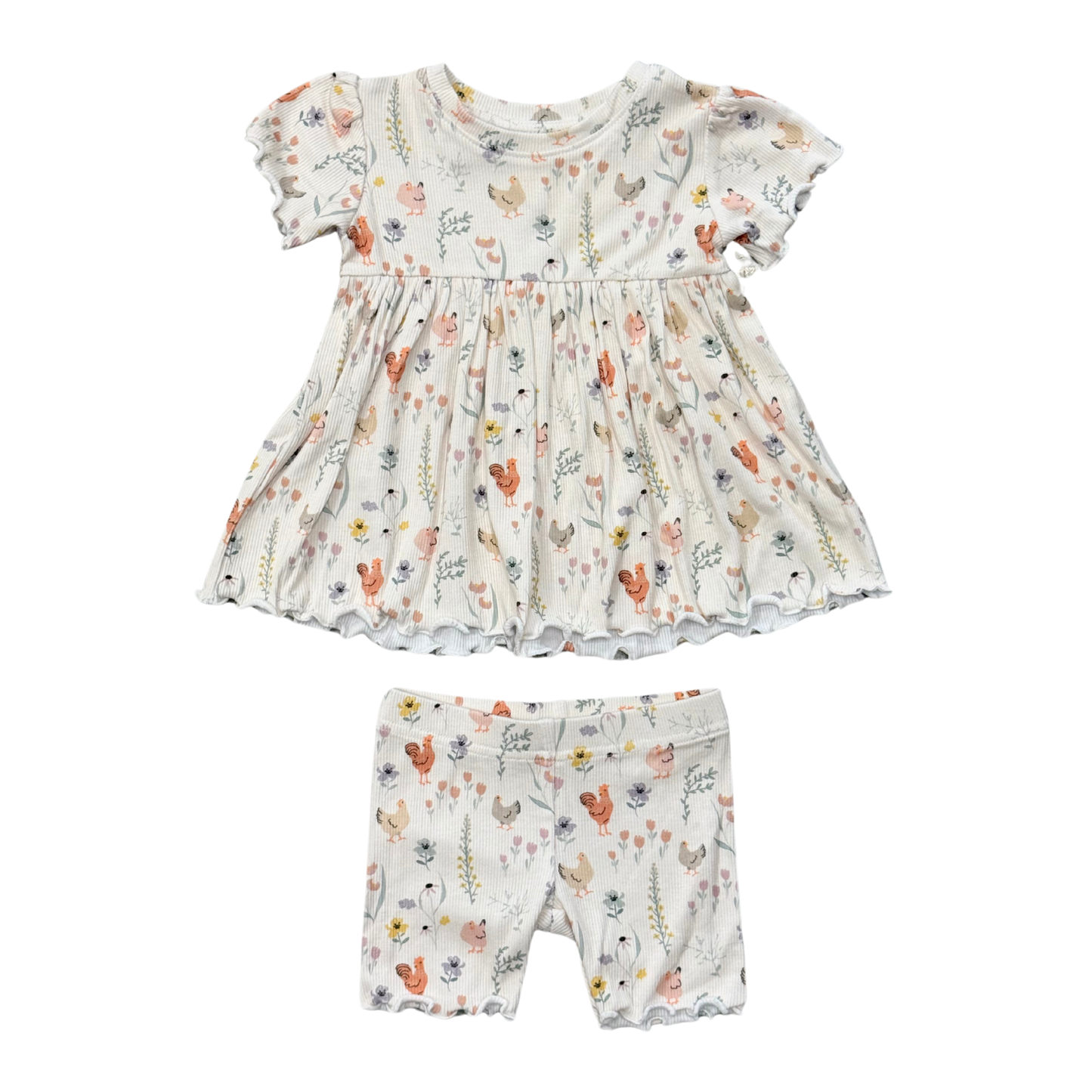 babysprouts clothing company - Chicken Girl's Babydoll Set