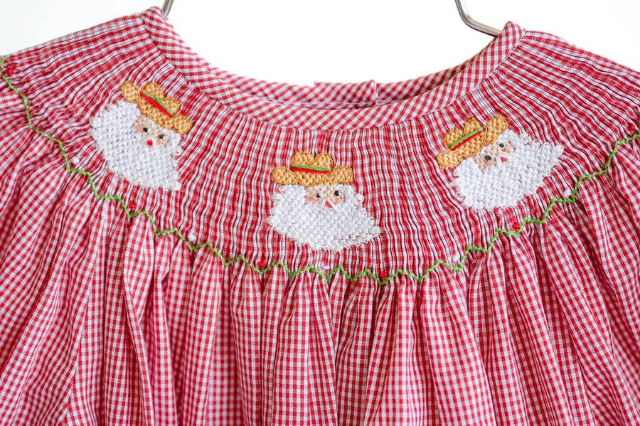 Ruth and Ralph - Cowboy Santa Smocked Birdie Bubble