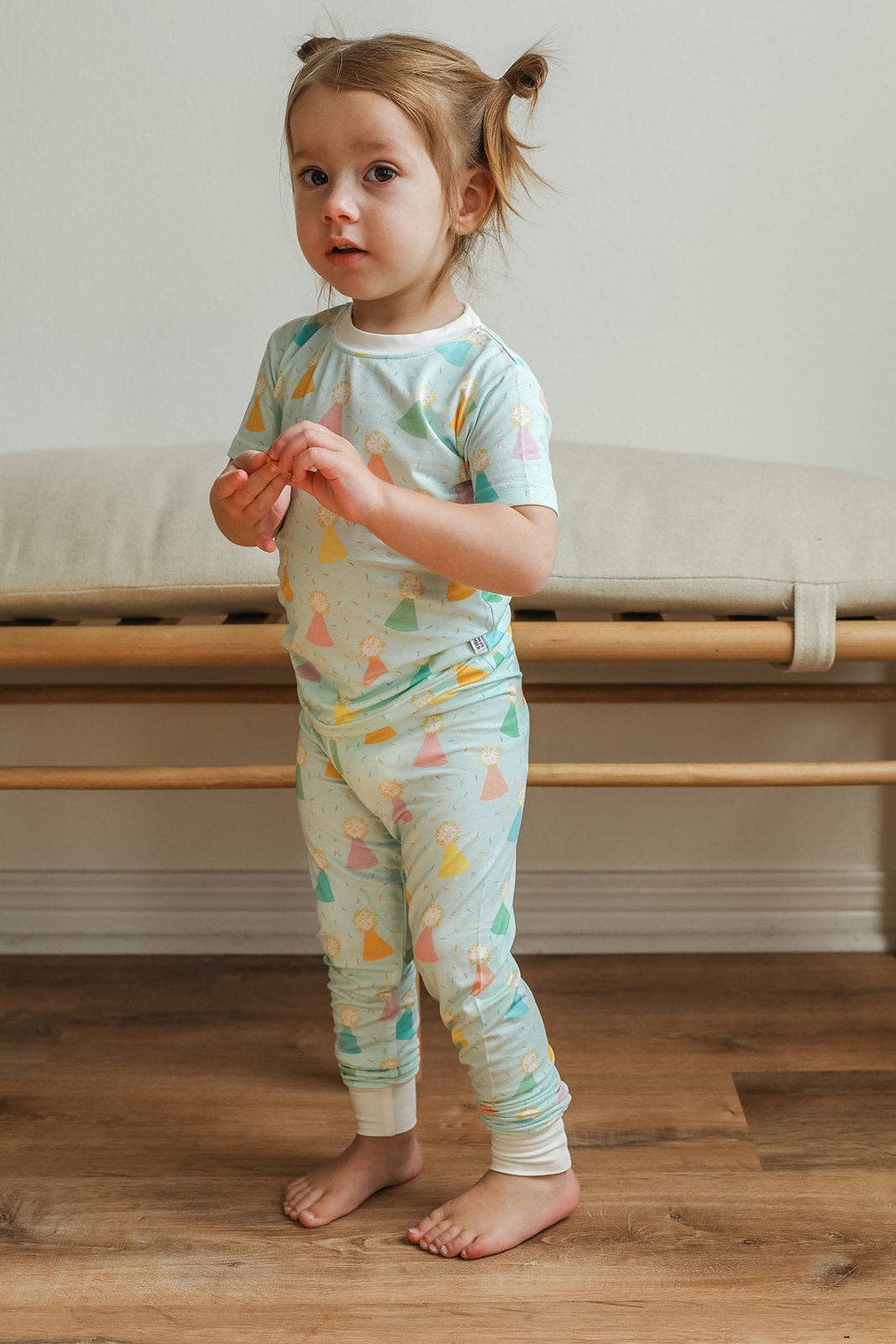 Southern Slumber - Blue Birthday Print 2 Piece Bamboo Pajama Set