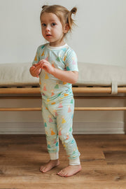 Southern Slumber - Blue Birthday Print 2 Piece Bamboo Pajama Set