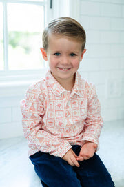 Ruth and Ralph - Christmas Tiles Pima Cotton Shep Polo