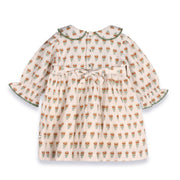 Viverano Organics - Ina Block Print Floral Baby Dress & Bloomer Set (Linen)