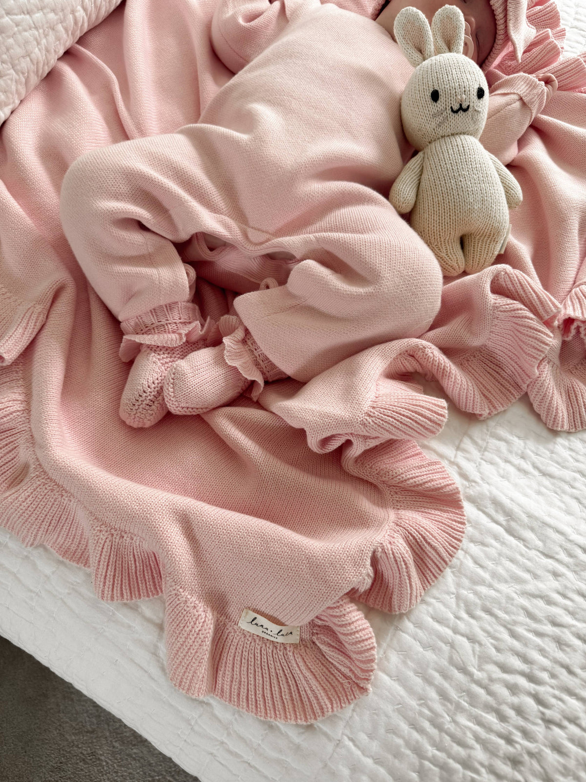 Luna + Luca - Classic Ruffle Booties - Powder Pink