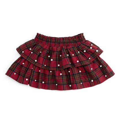 Sweet Wink - Christmas Tartan Pearl Skirt - Kids Clothing - Holiday