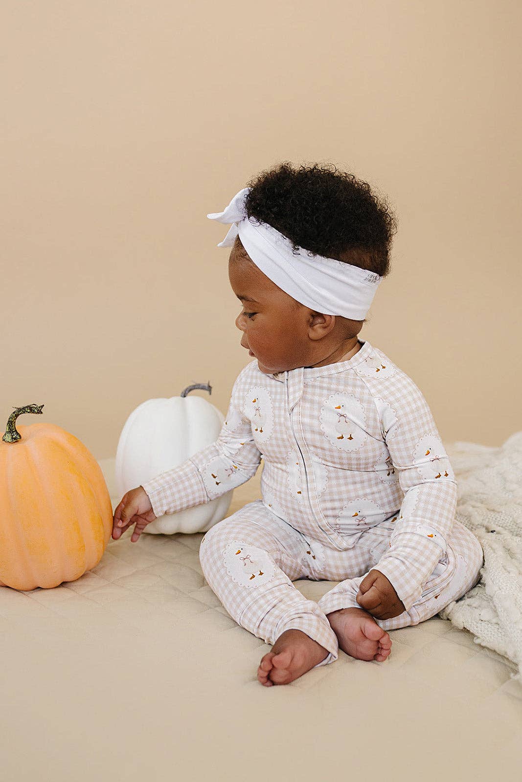 Lucky Panda Kids - Bamboo Zip Romper | Gingham & Goose