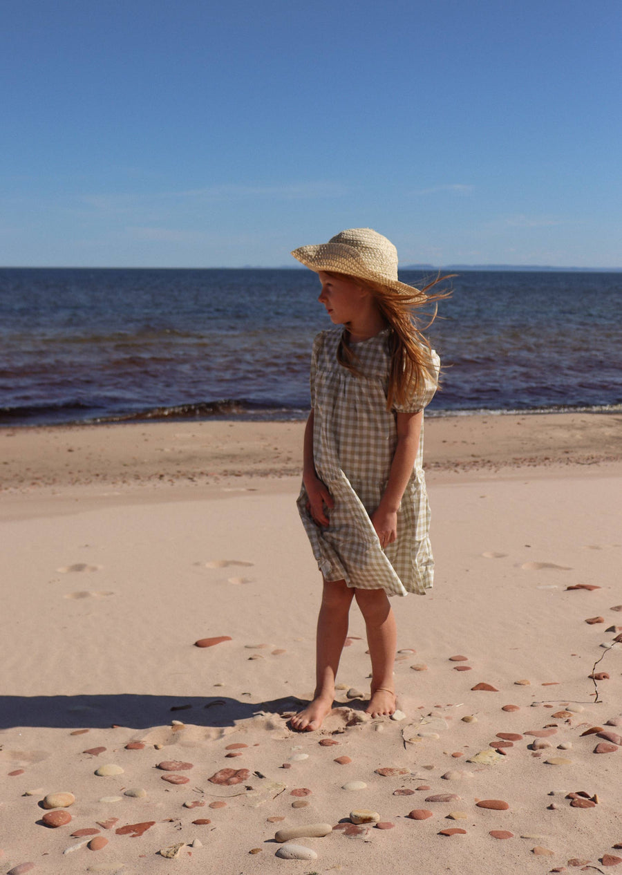 Almond Bud - The Honey Gingham Toddler Dress w/ Matching BLOOMERS 