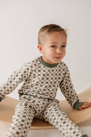 Checkered Sweatshirt - Olive