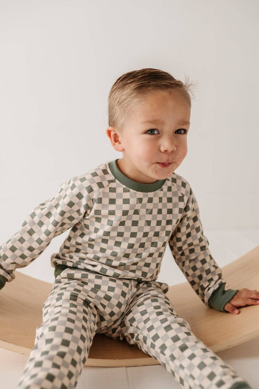 Checkered Sweatshirt - Olive