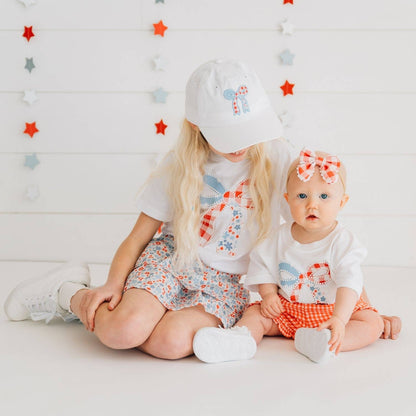 Sweet Wink - Patchwork Bow Patch Short Sleeve T-Shirt - Fourth of July