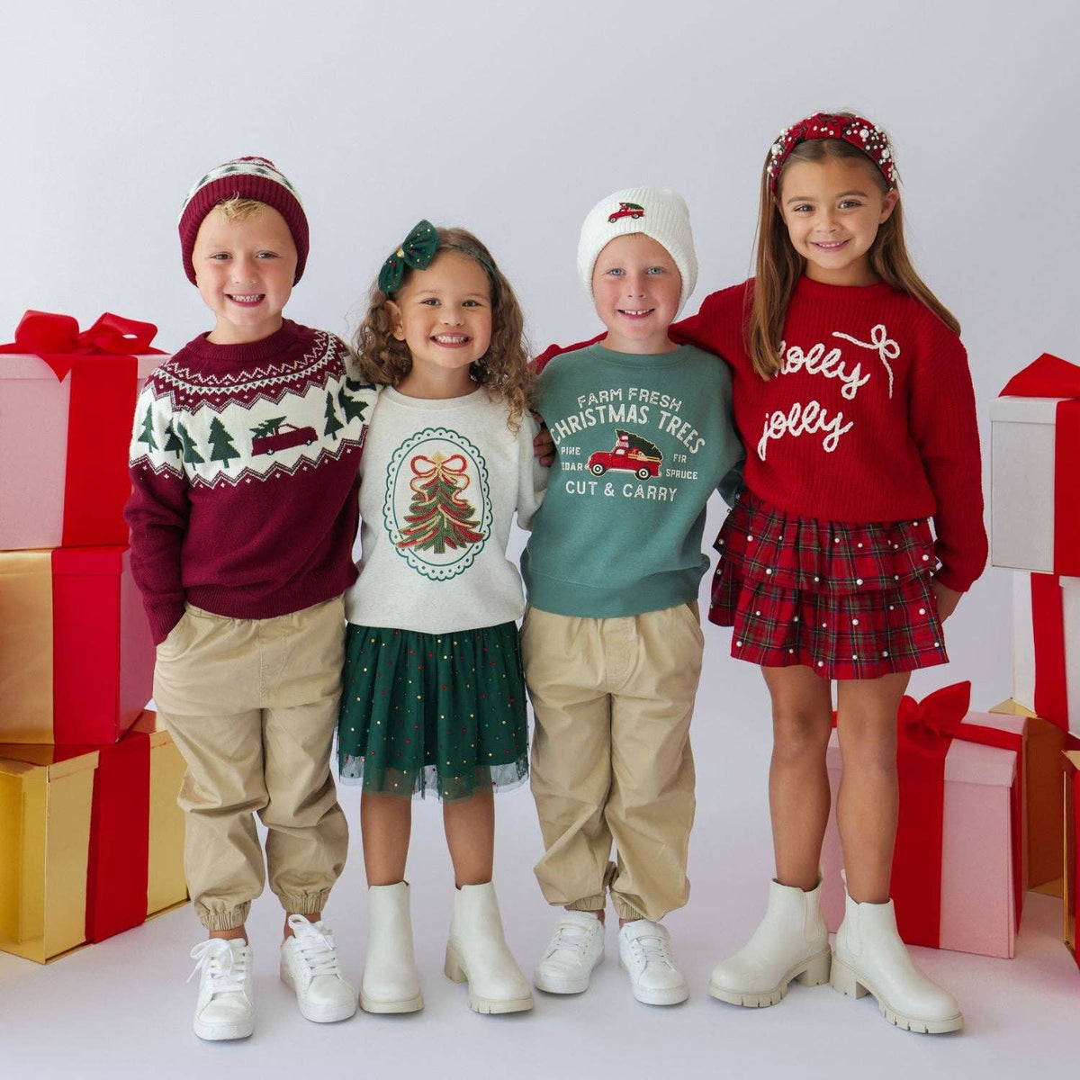 Sweet Wink - Christmas Tartan Pearl Skirt - Kids Clothing - Holiday
