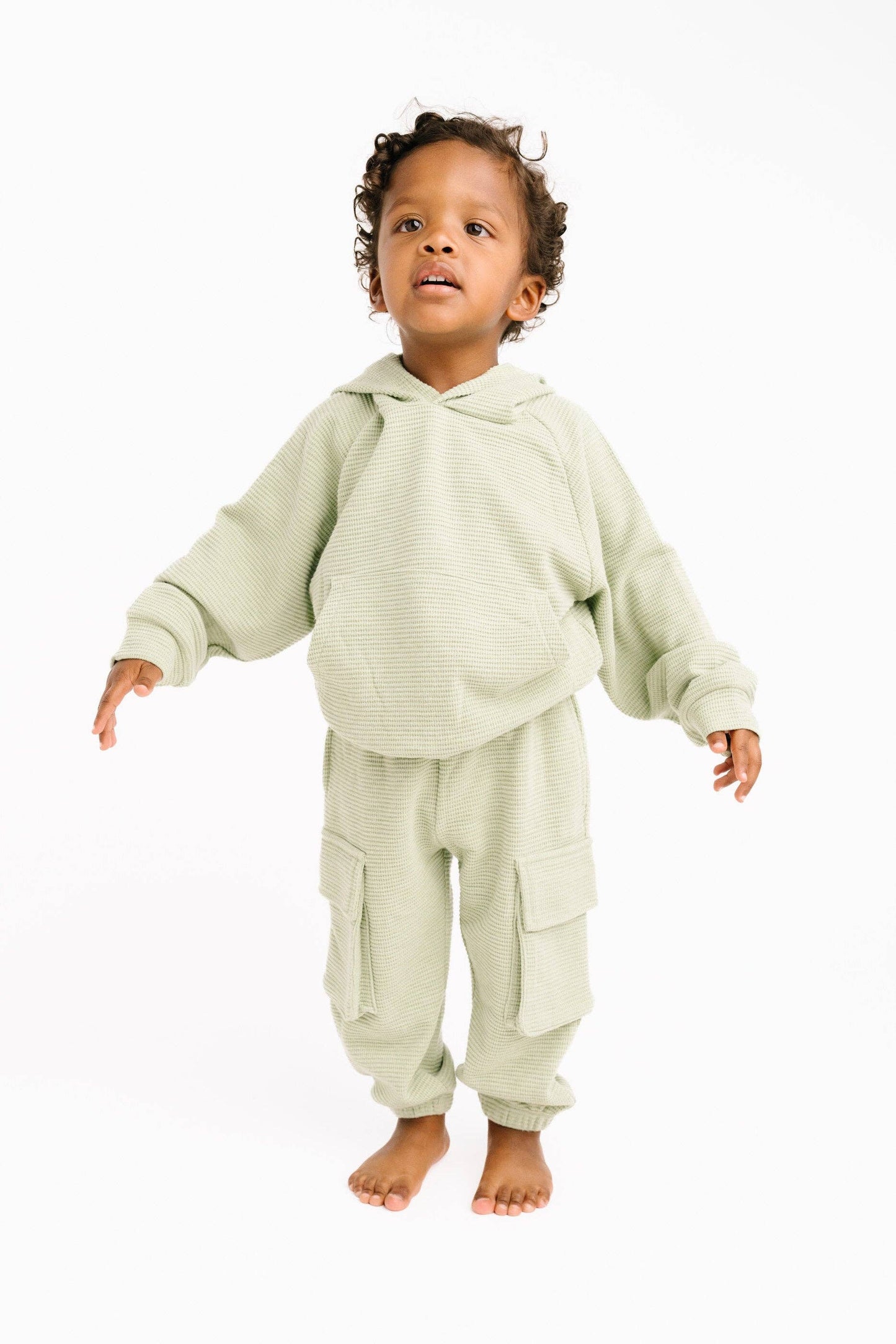 Little One Shop - Sage Mist Waffle Cargo Set
