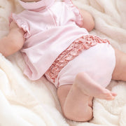 Magnolia Baby - Boots and Blooms Ruffle Diaper Cover Set - Pink